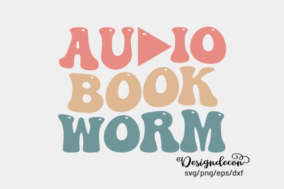 Audio Book Worm Funny Saying Retro SVG for Crafts and Graphics
