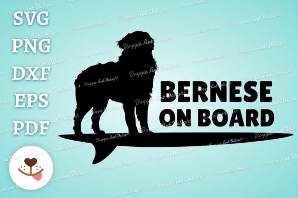 Bernese on Board Funny Car Decal SVG PNG for Crafts and Graphics