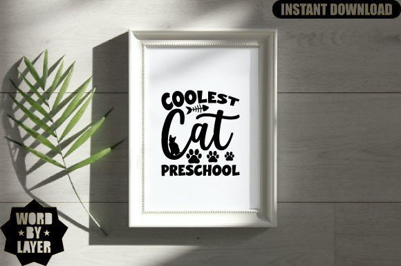 Coolest Cat Preschool Svg Design for Graphics and Crafts