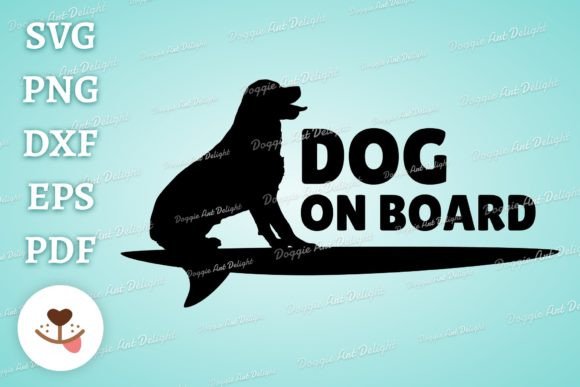 DOG on BOARD Funny Car Decal Svg Png for Crafts and Graphics