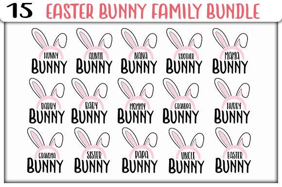 Easter Bunny Family SVG Bundle for Graphics and Crafts