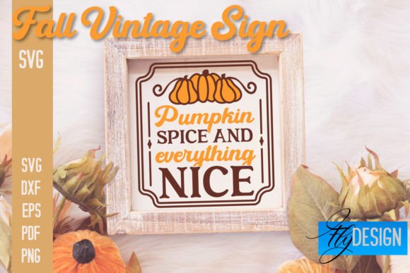 Fall Vintage Sign SVG Design for Graphics and Crafts
