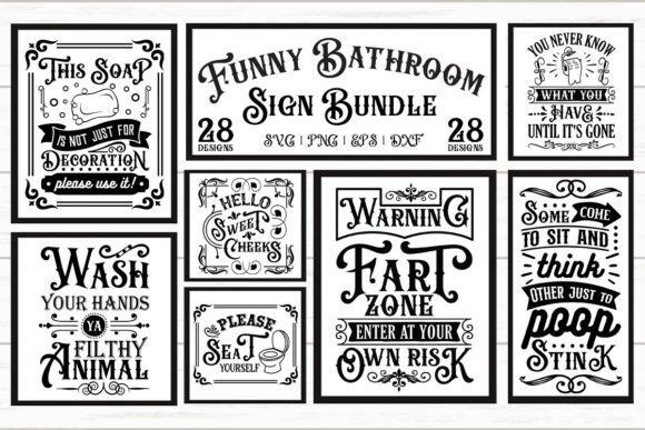 Funny Bathroom Sign SVG Bundle Review