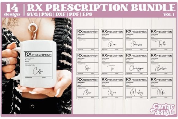 Funny RX Prescription SVG Bundle for Graphics and Crafts