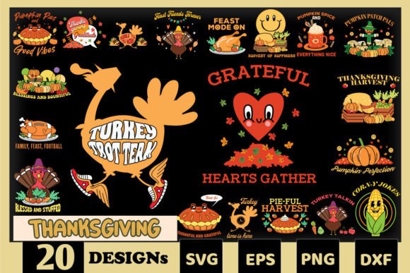Funny Thanksgiving Bundle SVG 20 Designs for Crafts and Graphics