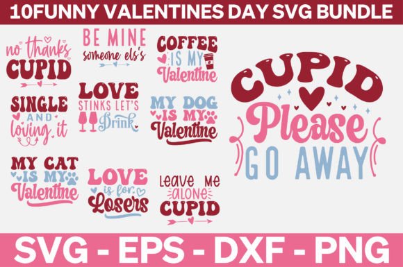 Funny Valentines Day SVG Bundle for Crafts and Graphics