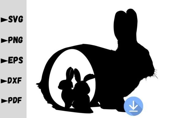Mama Rabbit and Baby Bunnies SVG for Graphics and Crafts