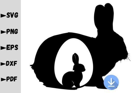 Rabbit Mom and Baby Bunny SVG for Graphic Design