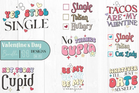 Retro Funny Valentine’s Day SVG Bundle for Crafts and Graphics