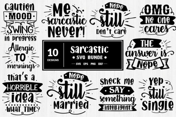 Sarcastic SVG Cut Files Bundle for Graphics and Crafts