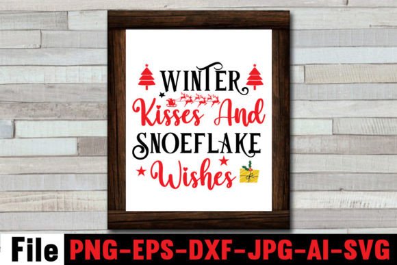 Winter Kisses and Snoeflake Wishes Graphics for Crafts